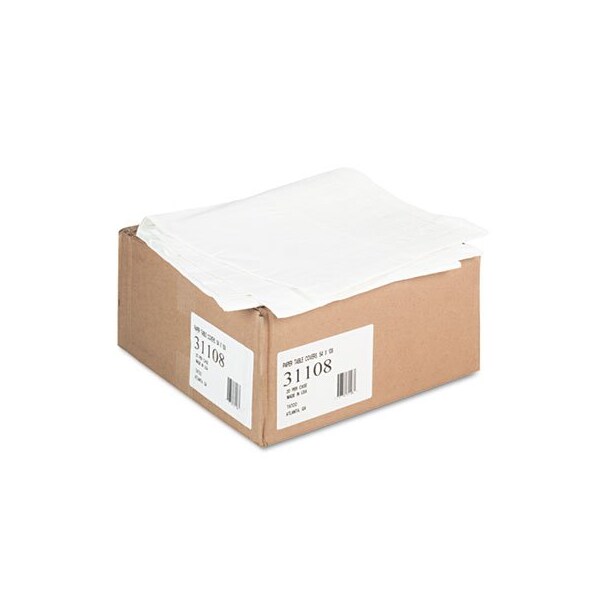 Tatco Products Tatco, Paper Table Cover, Embossed, W/plastic Liner, 54in X 108in, White, 20PK 31108 - main
